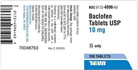 Baclofen: MedlinePlus Drug Information.